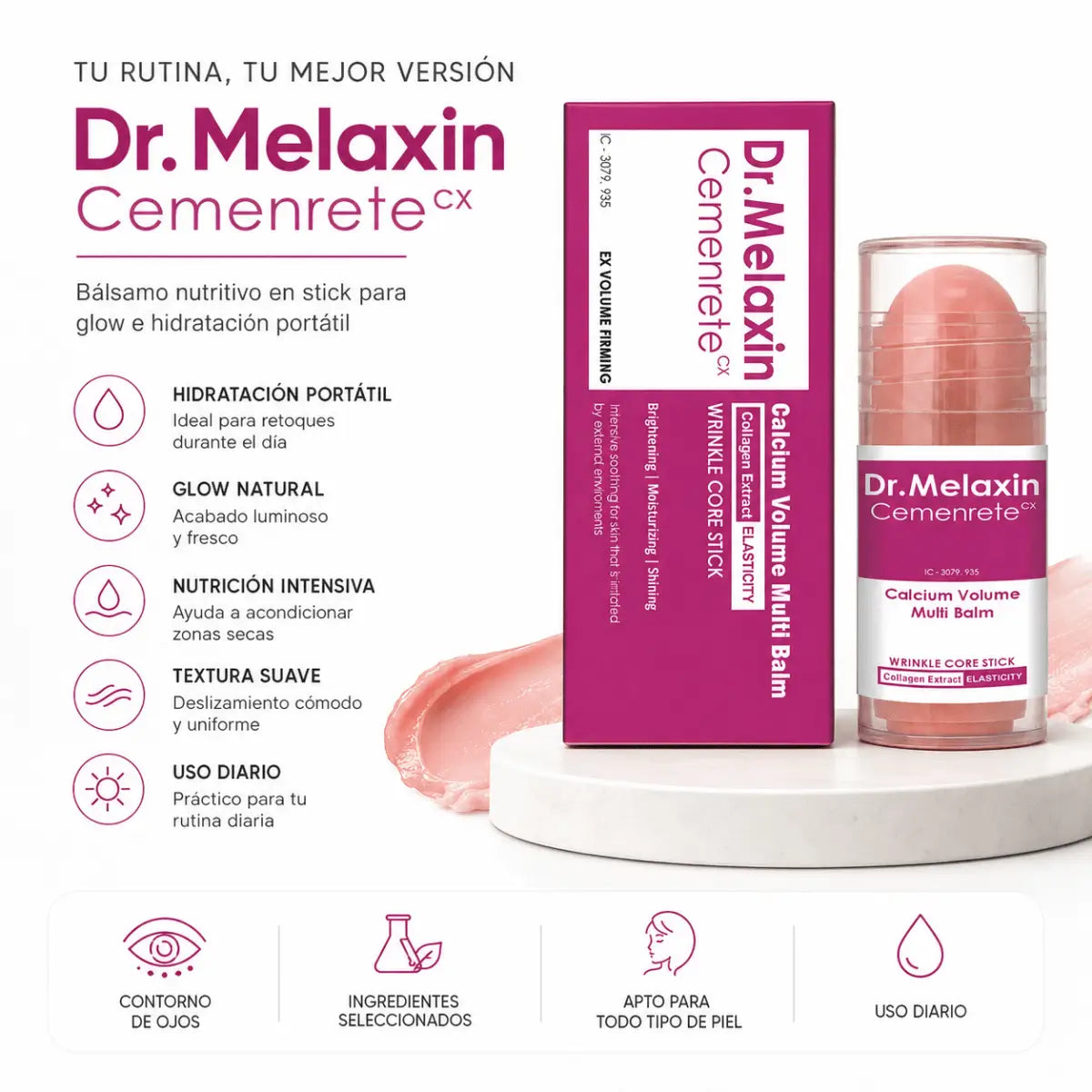 Dr. Melaxin Cemenrete Calcium Multi Balm Stick (10ml) – Bálsamo - Zivanne
