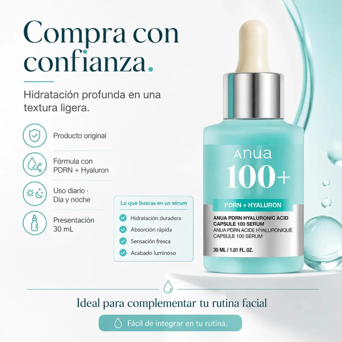 Anua PDRN Hyaluronic Acid Serum 30ml sérum facial hidratante