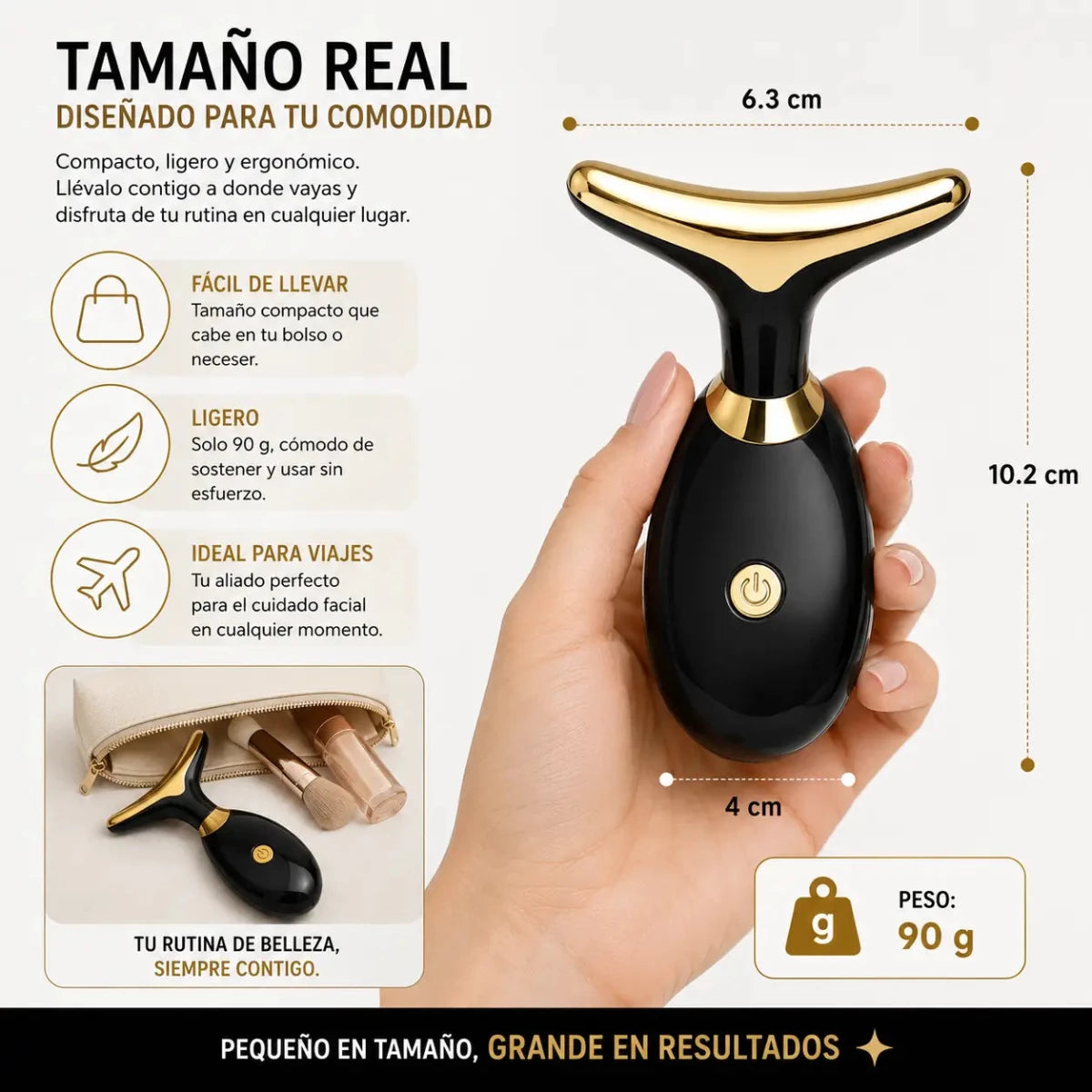 Zivanne Masajeador Facial Ergonómico dispositivo de cuidado cosmético