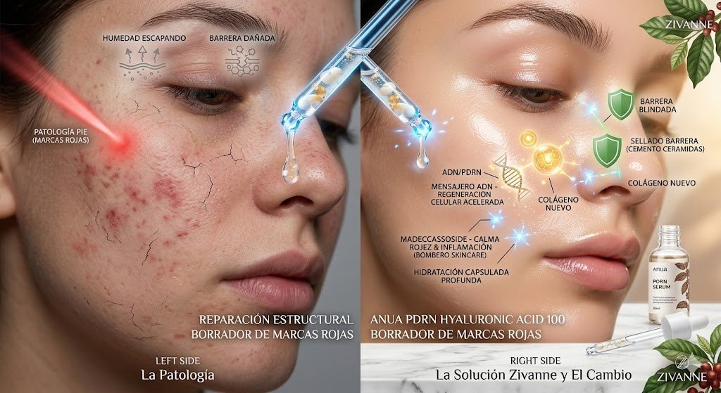 El "Borrador" de Marcas Rojas: Cómo el PDRN y las Ceramidas sanan una piel que ha sufrido 🧬🛡️ - Zivanne
