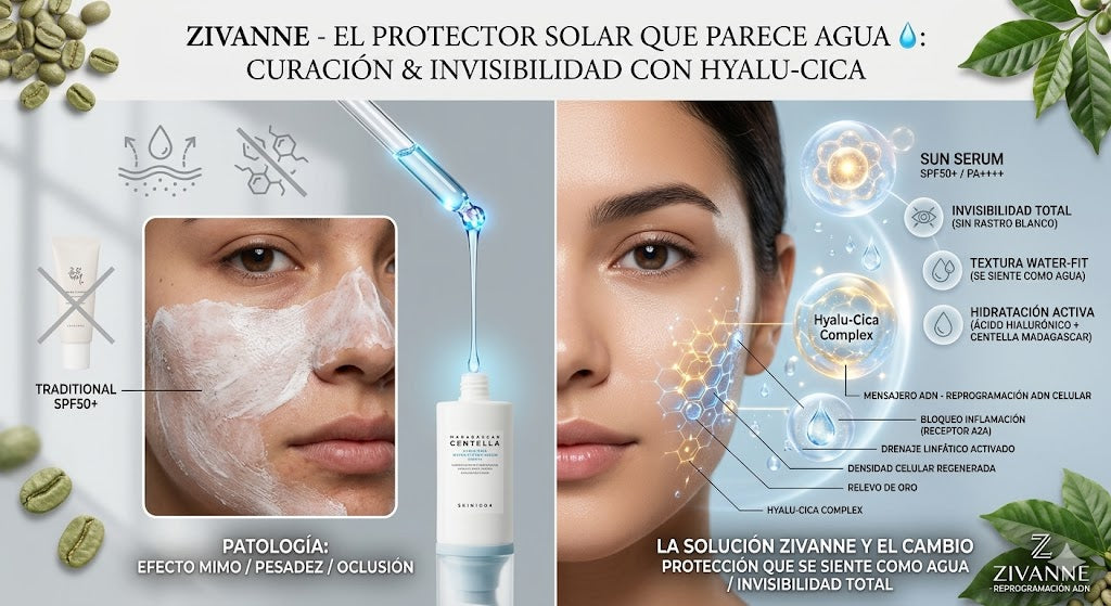 El Protector Solar que "Parece Agua" 💧: Por qué el Hyalu-Cica de SKIN1004 es el relevo de oro que tu piel estaba esperando.