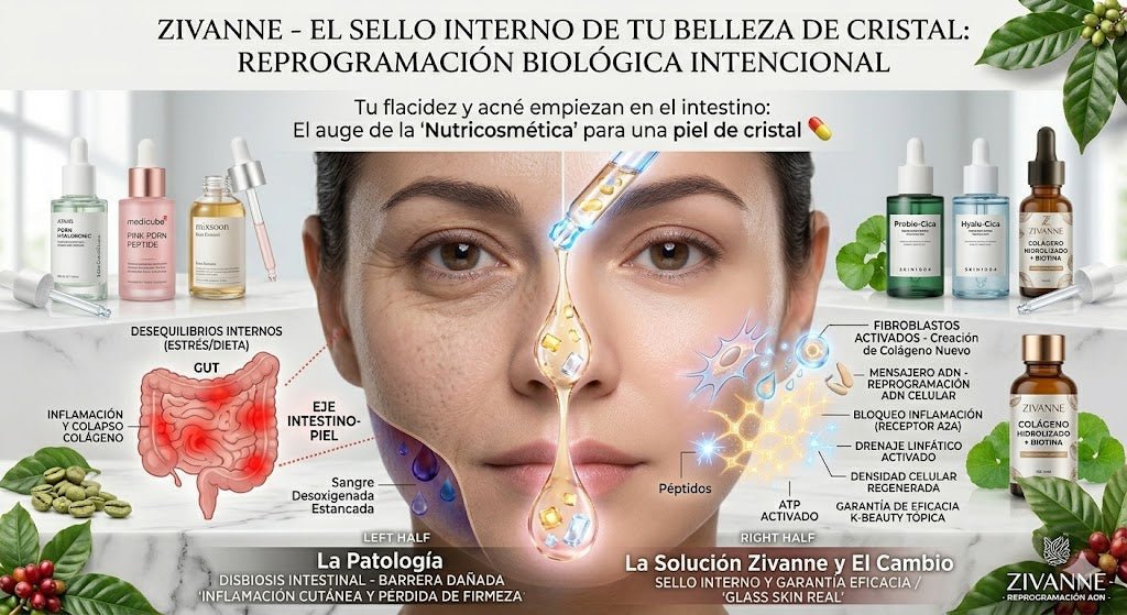 Tu flacidez y acné empiezan en el intestino 🧠gut: El auge de la 'Nutricosmética' para una piel de cristal. - Zivanne