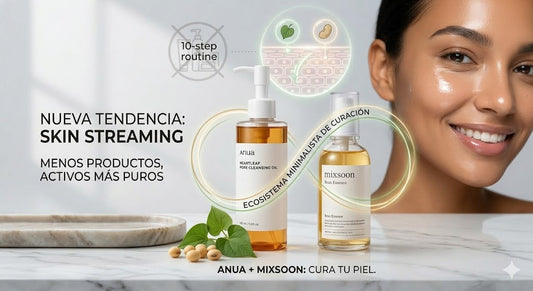 El 'Boom' del "Skin Streaming" 🌿: Por qué las Rutinas de 10 Pasos Estás Irritando tu Piel y Cómo el Dúo Anua + Mixsoon es el Ecosistema Minimalista que Necesitas.