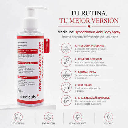 Medicube Hypochlorous Acid Body Spray (250ml) – Spray Corporal - Zivanne