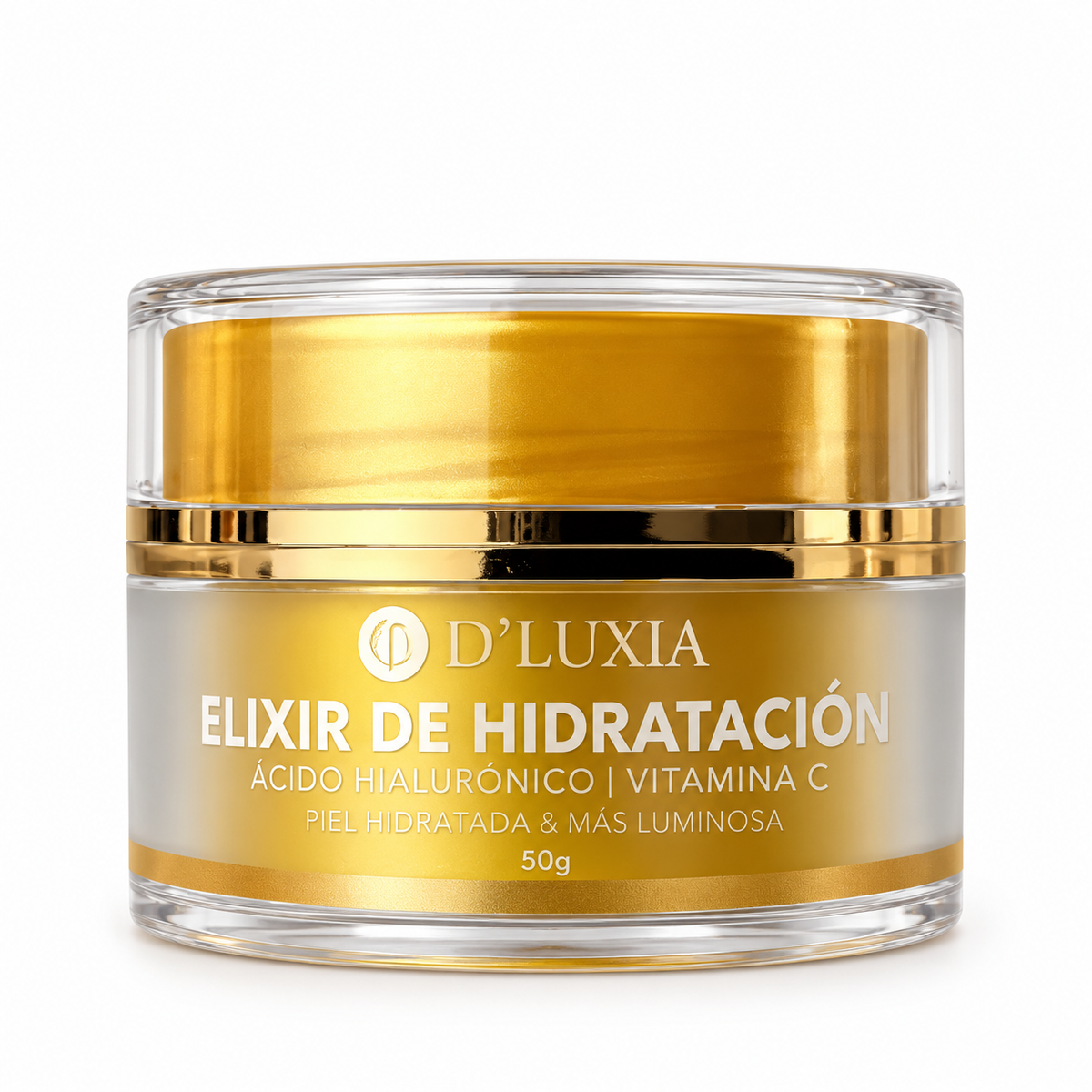 D'LUXIA, Elixir de Hidratación Facial con Ácido Hialurónico y Vitamina C, Piel Luminosa y Radiante, 50 g