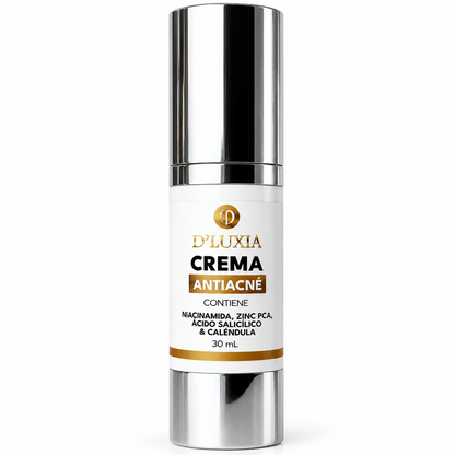 D'LUXIA, Crema Facial Anti-Acné y Control de Sebo, Niacinamida, Zinc PCA y Ácido Salicílico, 30 ml