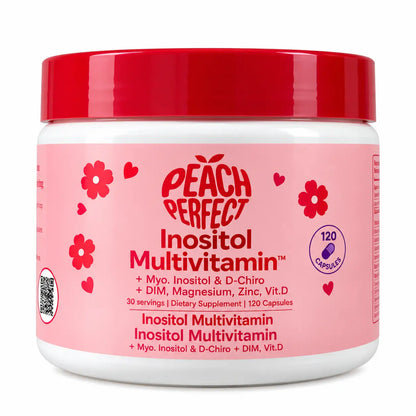 Peach Perfect, Inositol Multivitamin Complex, Suplemento Alimenticio Hormonal, 120 Cápsulas