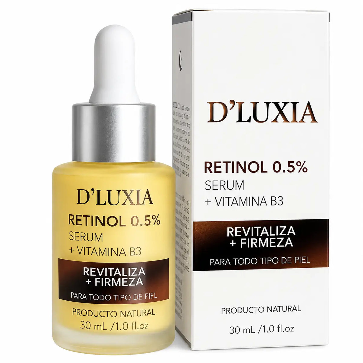 D'LUXIA, Sérum Facial de Retinol 0.5% con Vitamina B3, Renovación y Firmeza, 30 ml