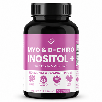 Optify, Myo & D-Chiro Inositol Plus, Suplemento Alimenticio para el Balance Hormonal y Salud Ovárica, 120 Cápsulas