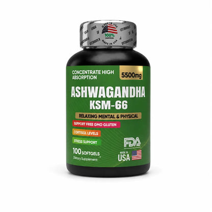 Ashwagandha KSM-66 (5500 mg) — 100 Softgels