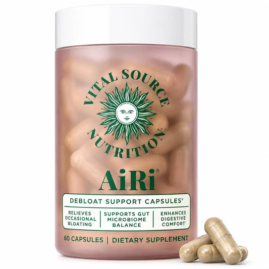 Vital Source Nutrition, AiRi Debloat Support Capsules, Suplemento Alimenticio Digestivo, 60 Cápsulas