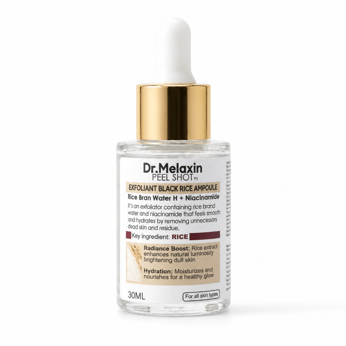Dr. Melaxin Rice Brightening Ampoule (30ml) – Ampolla Facial - Zivanne