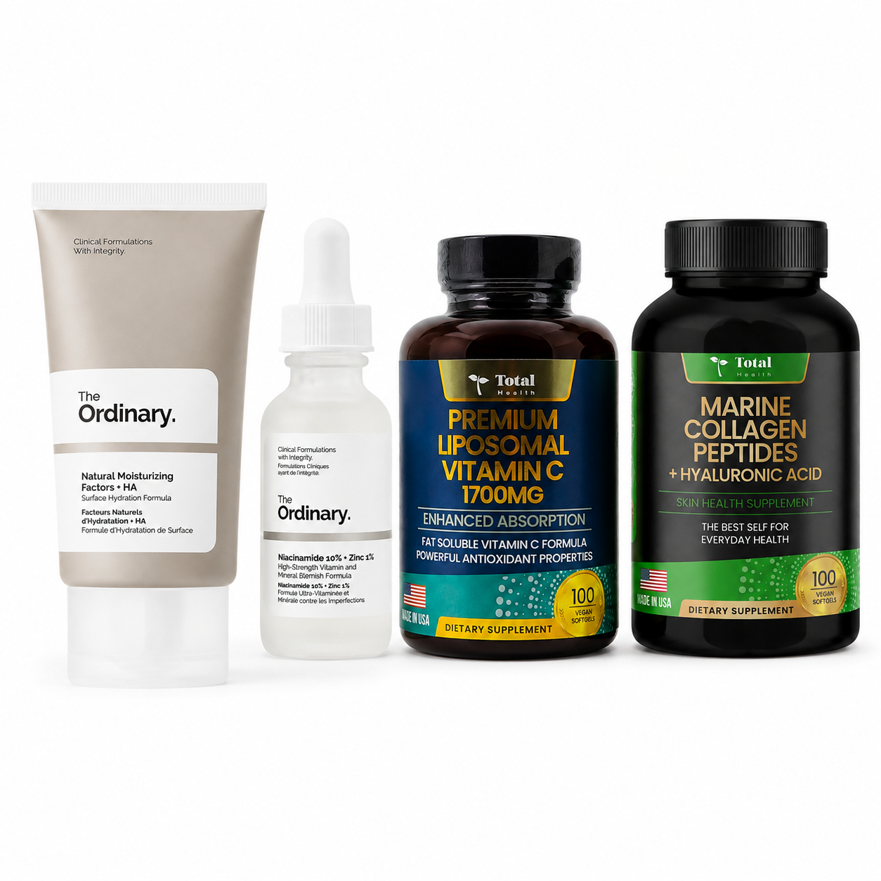 Frasco de Péptidos de Colágeno Marino con Ácido Hialurónico suplemento nutricional de Zivanne