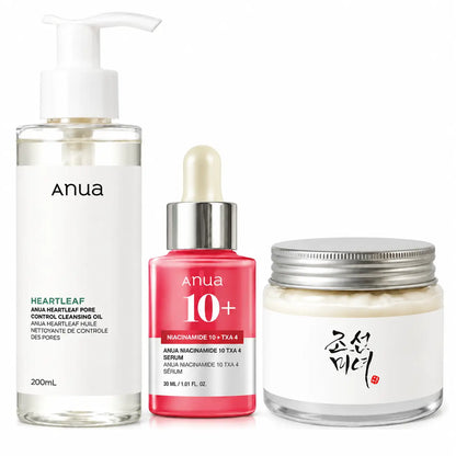 Zivanne, Kit Limpieza Profunda, Tono Uniforme y Nutrición K-Beauty, Rutina Facial de 3 Pasos, Set de 3 Piezas