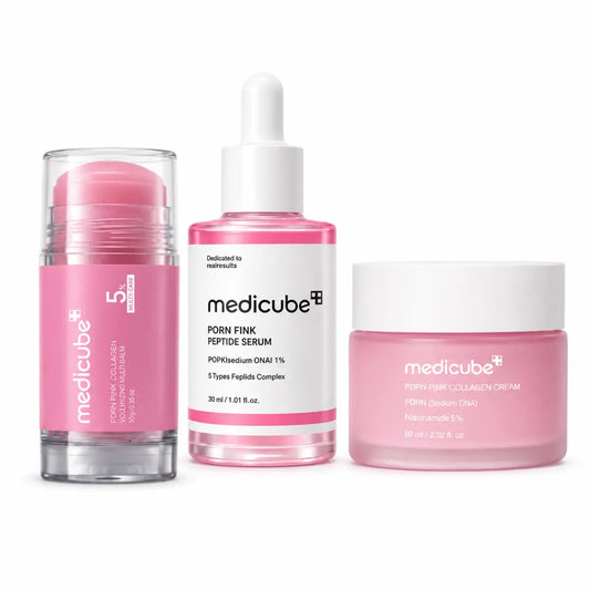 Kit Facial Medicube PDRN Pink: Sérum + Crema + Stick – Trío Luminosidad - Zivanne
