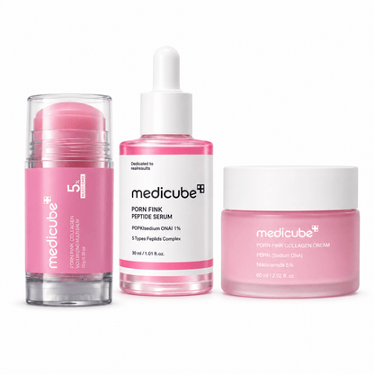 Kit Facial Medicube PDRN Pink: Sérum + Crema + Stick – Trío Luminosidad - Zivanne