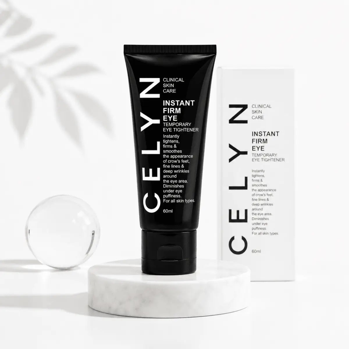 Tubo de crema tensora para contorno de ojos CELYN Instant Firming Eye Cream 60ml Zivanne