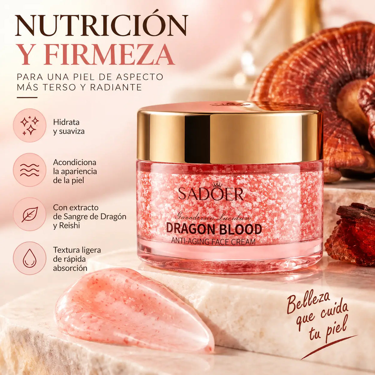 Sadoer, Dragon Blood Cream, Crema Facial Hidratante y Acondicionadora, 50 g