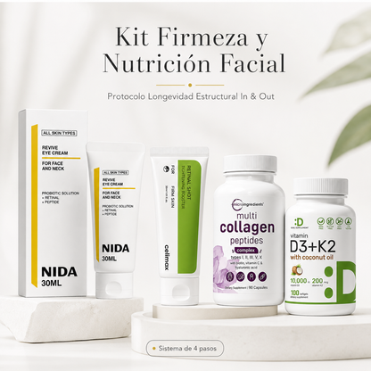 Protocolo Longevidad Estructural In & Out — Kit Firmeza y Nutrición Facial (4 Pasos)