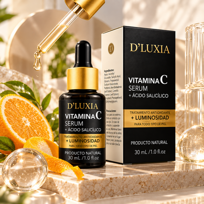 D'LUXIA, Sérum Facial de Vitamina C y Ácido Salicílico, Iluminación y Antioxidante, 30 ml