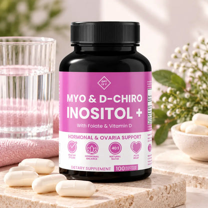 Optify, Myo & D-Chiro Inositol Plus, Suplemento Alimenticio para el Balance Hormonal y Salud Ovárica, 120 Cápsulas