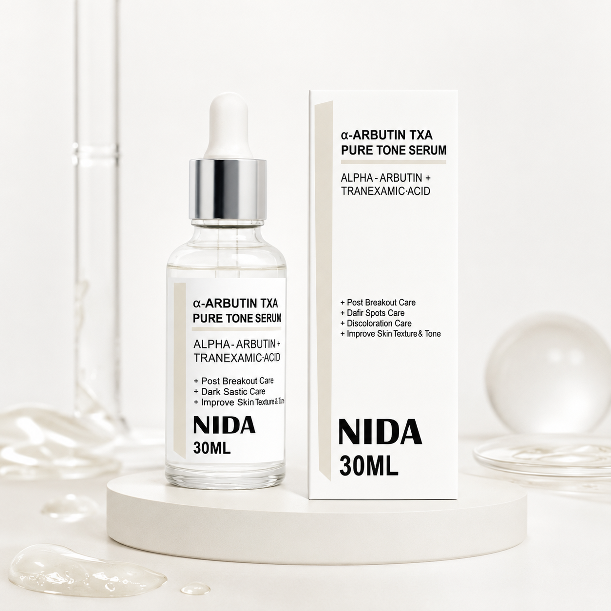 NIDA Pure Tone Alpha-Arbutin + TXA Serum (30ml) – Sérum Facial