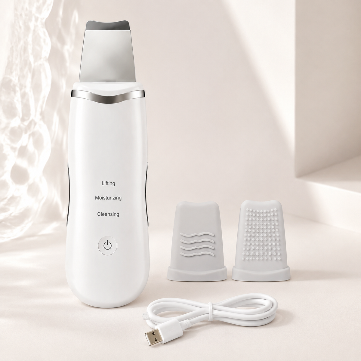 Zivanne, Espátula Facial Ultrasónica Portátil, Dispositivo Cosmético de Higiene y Masaje, 1 Unidad