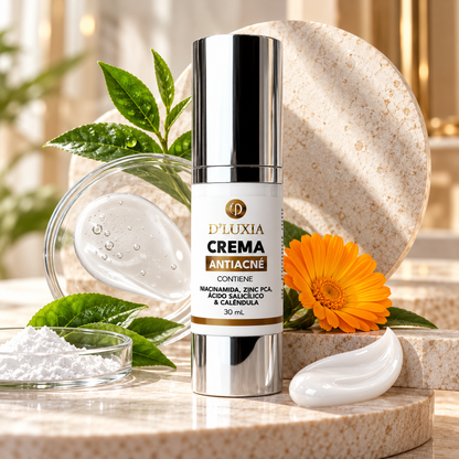D'LUXIA, Crema Facial Anti-Acné y Control de Sebo, Niacinamida, Zinc PCA y Ácido Salicílico, 30 ml