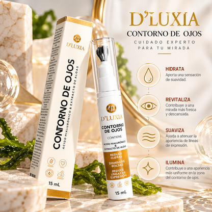 D'LUXIA, Contorno de Ojos Revitalizante Anti-Ojeras y Bolsas, Efecto Tensor e Hidratante, 15 g