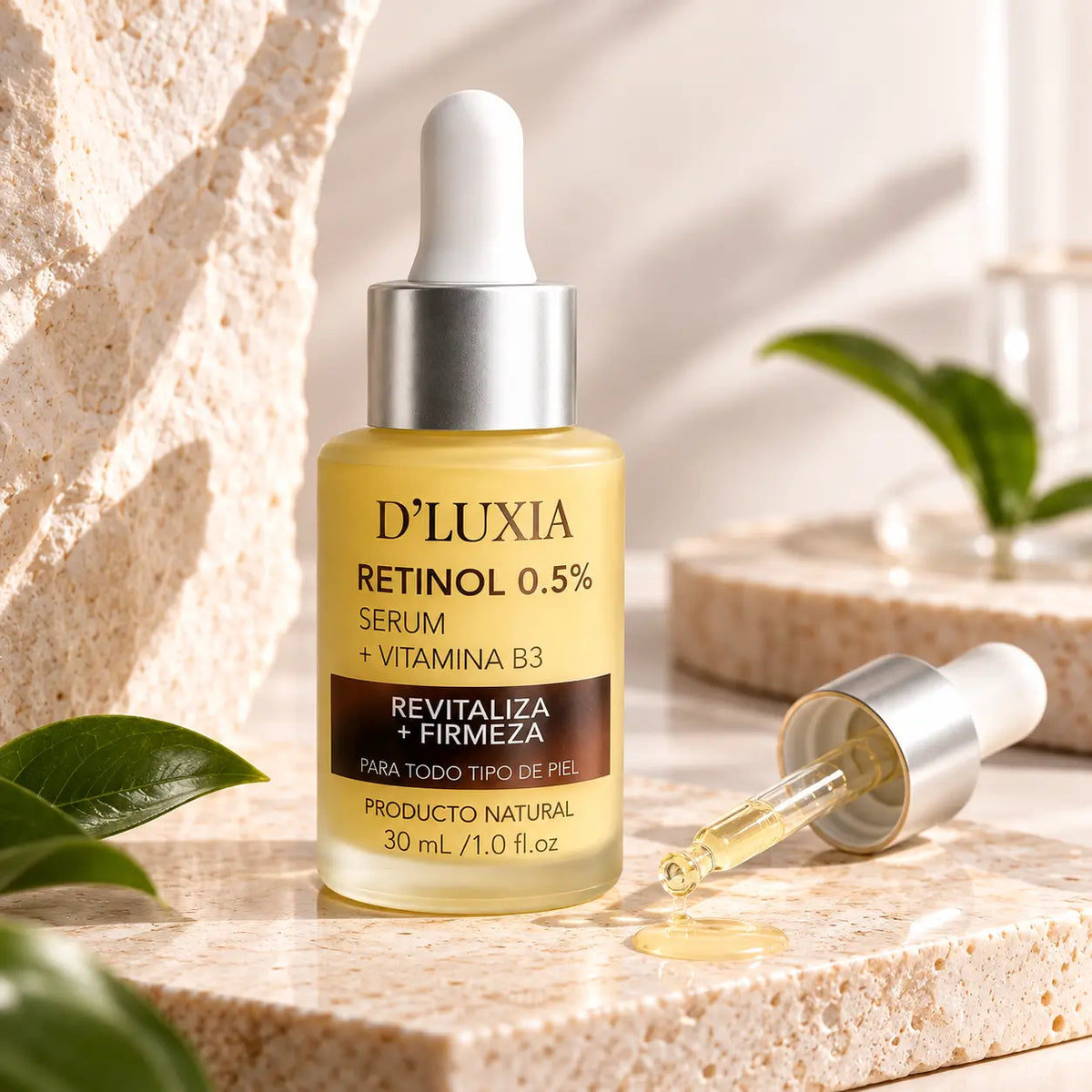 D'LUXIA, Sérum Facial de Retinol 0.5% con Vitamina B3, Renovación y Firmeza, 30 ml