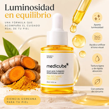 Medicube, Acid Turmeric Serum, Sérum Facial Iluminador y Unificador, 30 ml