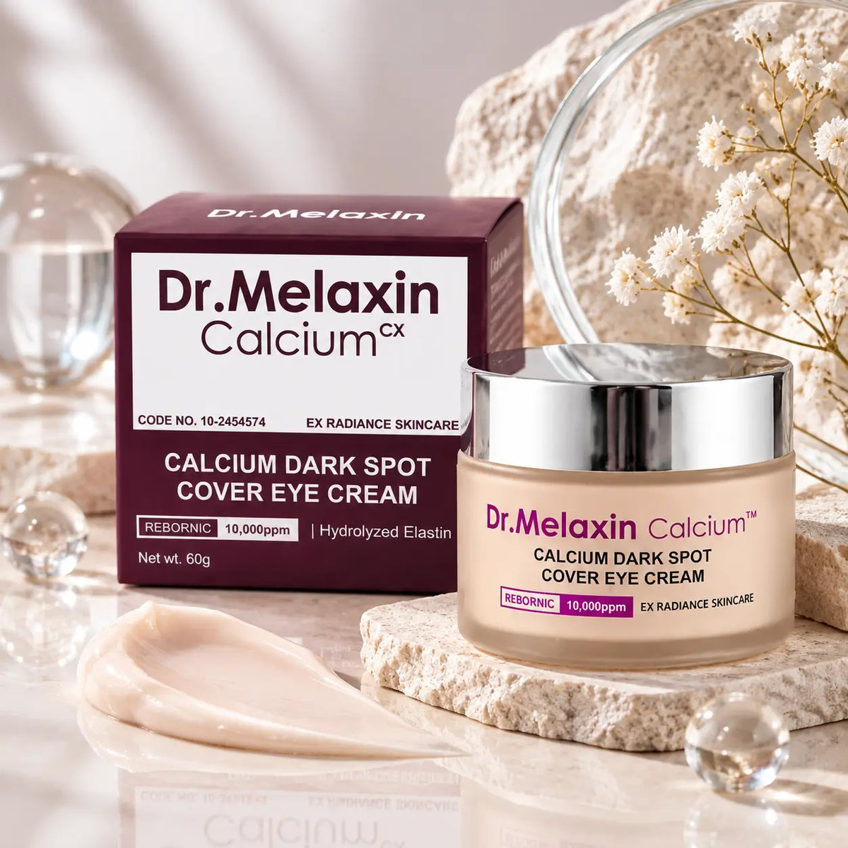 Dr. Melaxin, Calcium Cover Eye Cream, Crema Nutritiva para Contorno de Ojos, 60 g