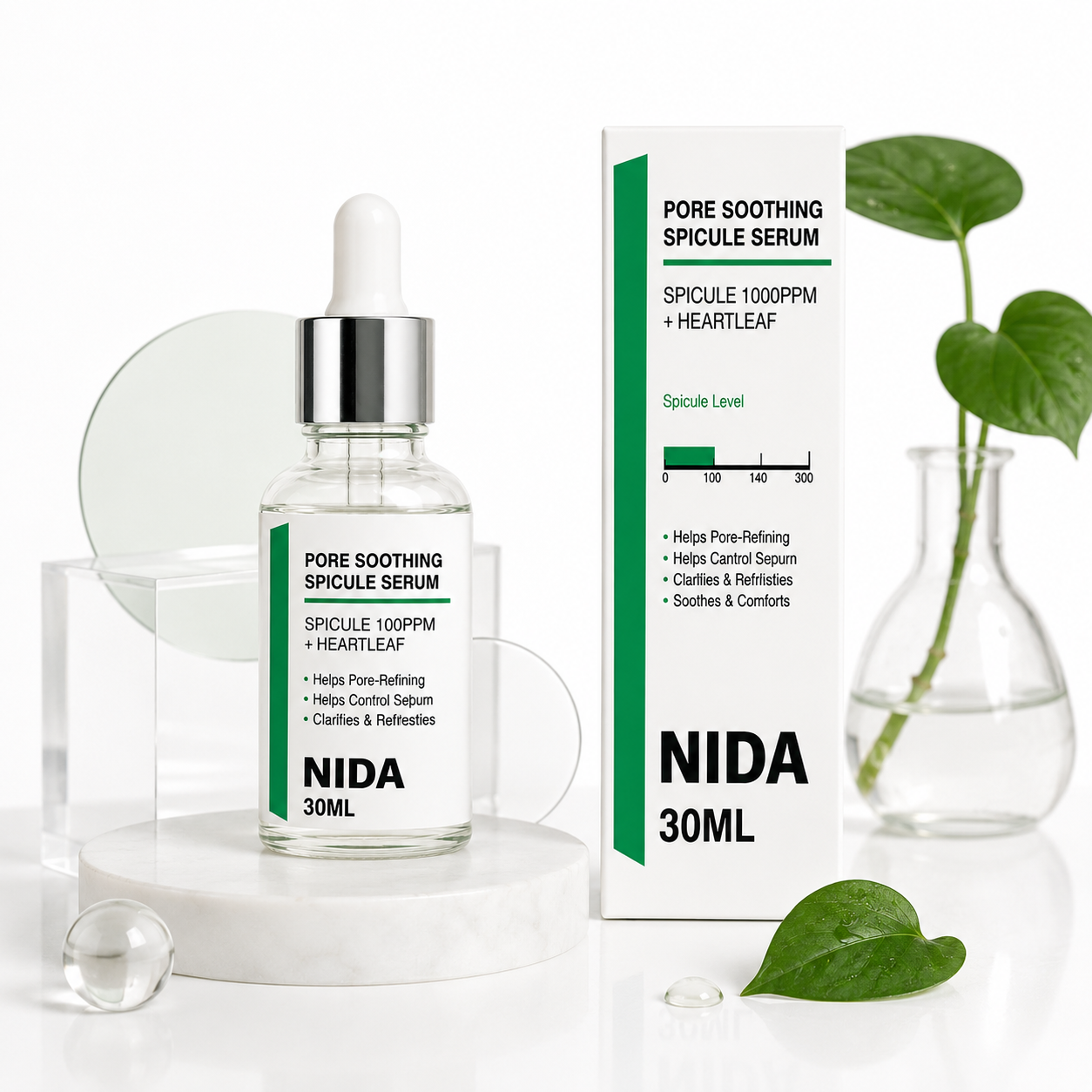 NIDA Pore Soothing Spicule Serum (30ml) – Sérum Facial