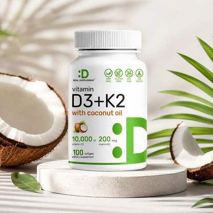 Vitamina D3 + K2 Deal Supplement (100 Softgels)