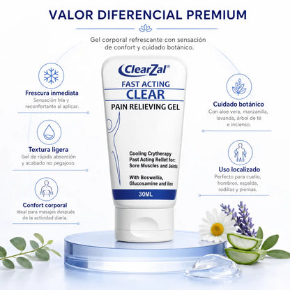 ClearZal Fast Acting Clear Gel Refrescante y Relajante (30ml) - Zivanne