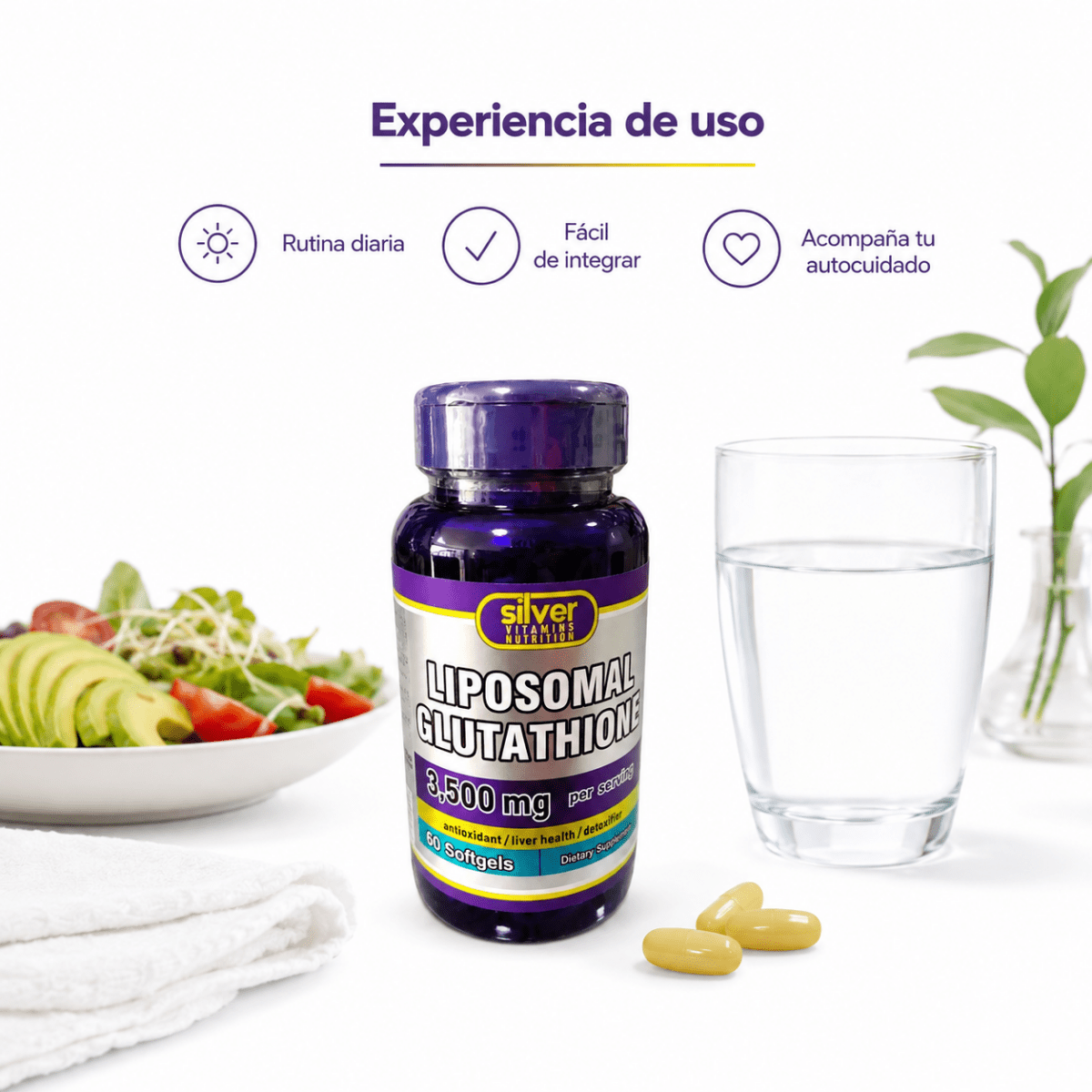 Glutatión Liposomal 3500 mg (50 Softgels) - Zivanne