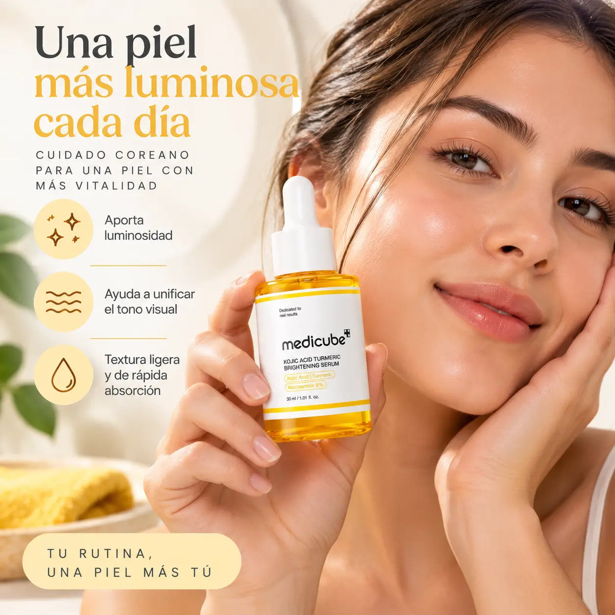 Medicube, Acid Turmeric Serum, Sérum Facial Iluminador y Unificador, 30 ml
