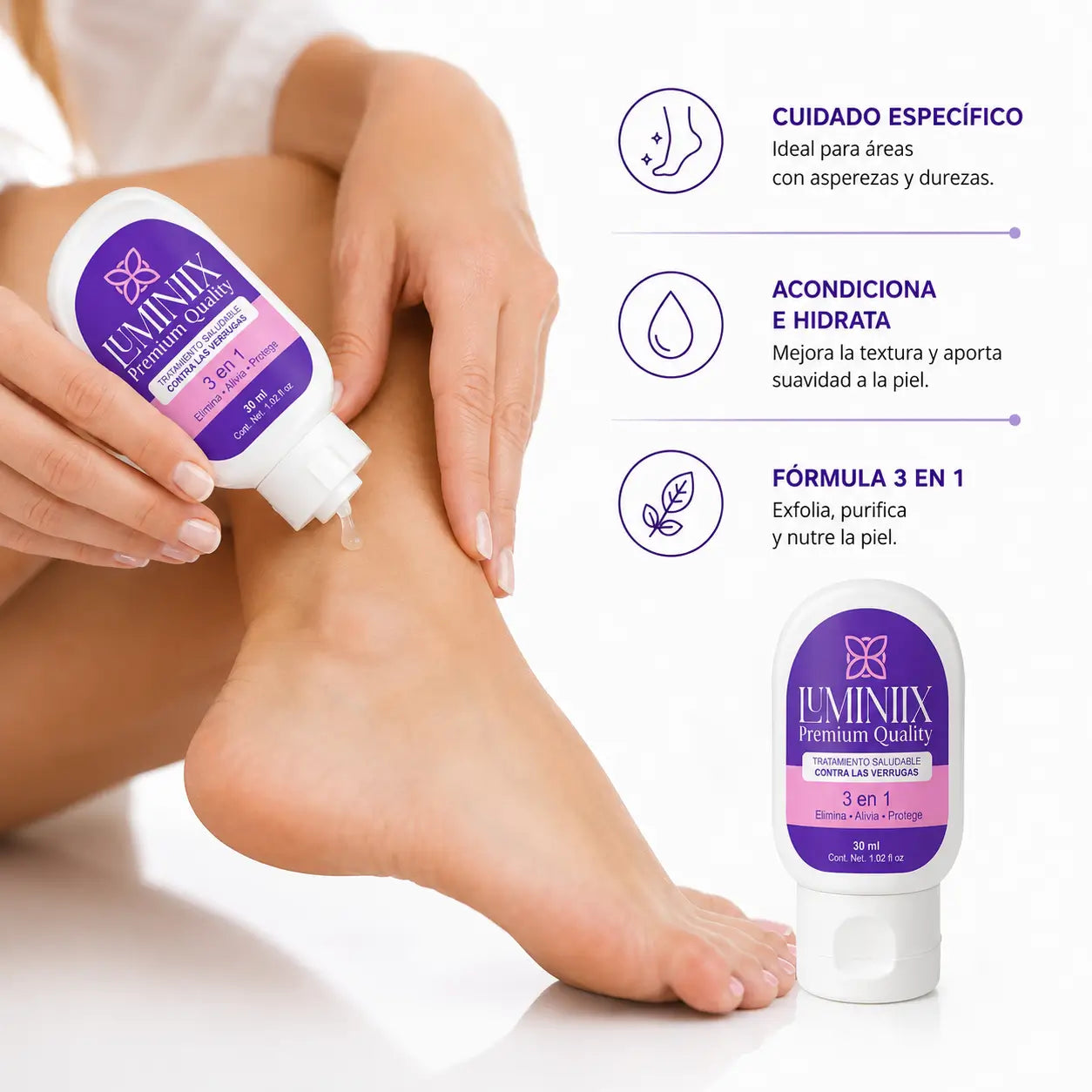 Luminiix Tratamiento Tópico 3 en 1 para Durezas (30ml)