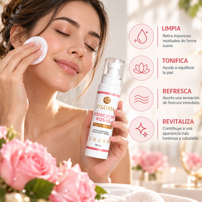 D'LUXIA, Tónico de Rosas Facial, Equilibrio, Frescura y Revitalización, 150 ml