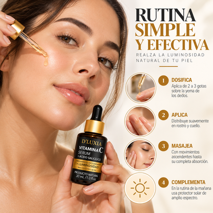 D'LUXIA, Sérum Facial de Vitamina C y Ácido Salicílico, Iluminación y Antioxidante, 30 ml