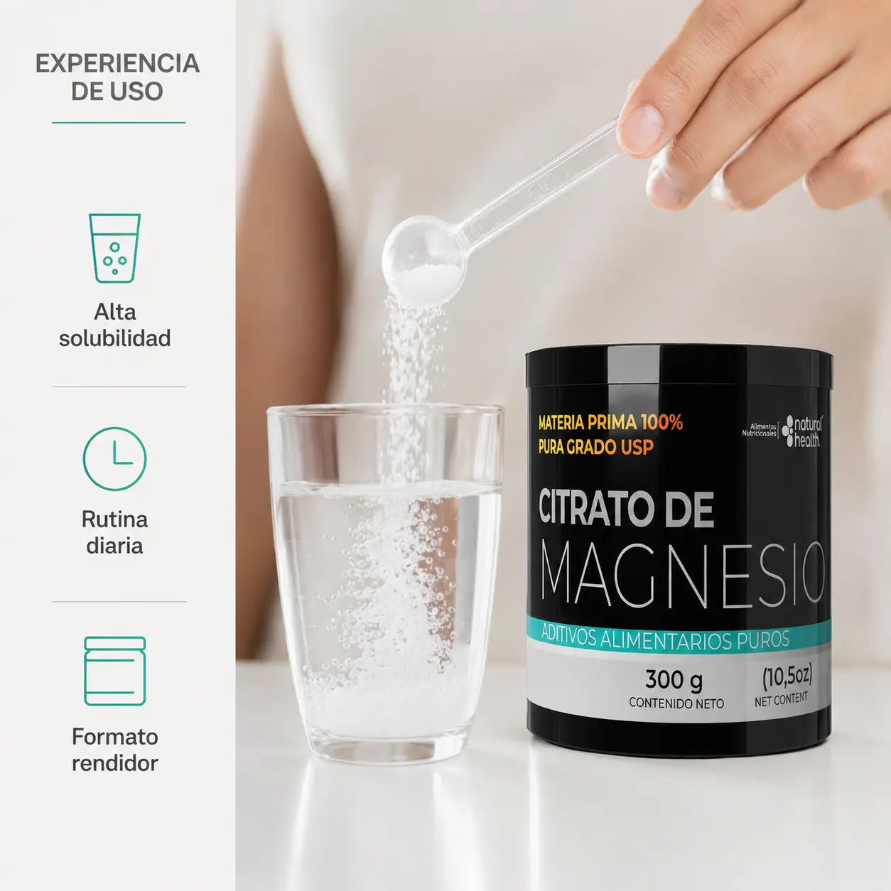 Citrato de Magnesio Puro (300 g en Polvo)
