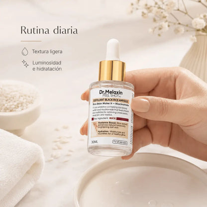 Ampolla facial iluminadora Dr Melaxin Rice Brightening 30ml con extracto de arroz y niacinamida K-Beauty Zivanne