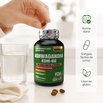 Ashwagandha KSM-66 (5500 mg) — 100 Softgels
