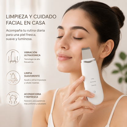 Zivanne, Espátula Facial Ultrasónica Portátil, Dispositivo Cosmético de Higiene y Masaje, 1 Unidad