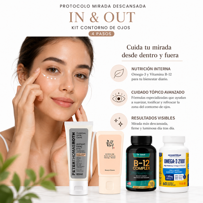 Protocolo Mirada Descansada In & Out — Kit Contorno de Ojos (4 Pasos)