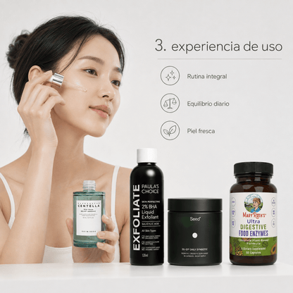 Sistema Microbioma In & Out — Kit Eje Intestino-Piel (4 Pasos) - Zivanne