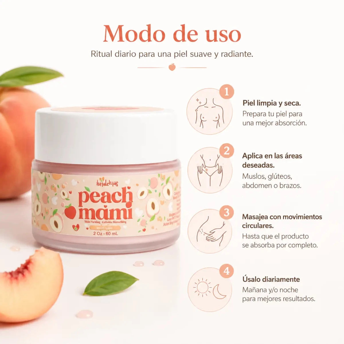 Peach Mami Firming Body Cream (60ml) – Crema Reafirmante - Zivanne