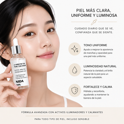 NIDA Pure Tone Alpha-Arbutin + TXA Serum (30ml) – Sérum Facial