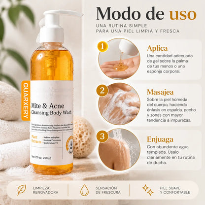 Quarxery, Gel de Baño Corporal Purificante y Limpiador, 250 ml