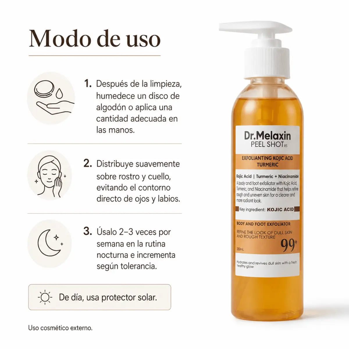 Dr. Melaxin Peel Shot (250ml) – Solución Exfoliante y Renovadora - Zivanne